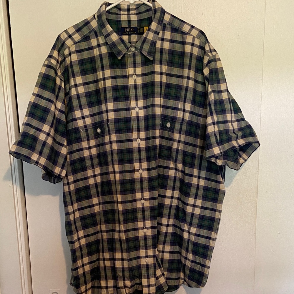 Polo Ralph Lauren Men’s Short Sleeve Plaid Button Up Shirt 3XB